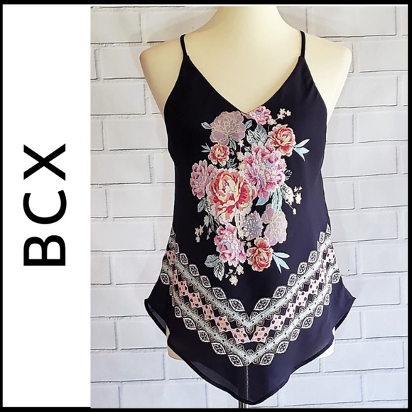 BCX Tops - NWT BCX Floral Handkerchief Spaghetti Strap Blouse